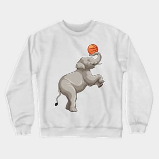 Elephant with Basketball Crewneck Sweatshirt